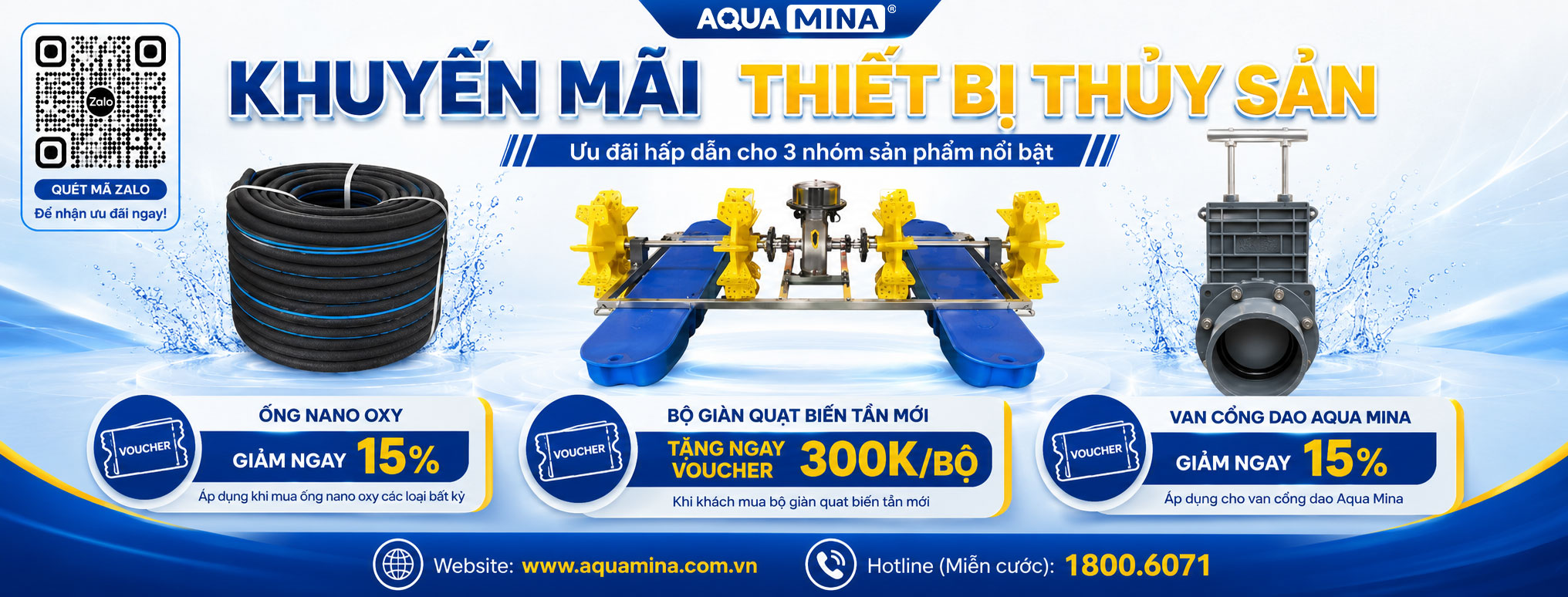 Khuyến mãi tháng 7 zalo OA cùng Aqua Mina