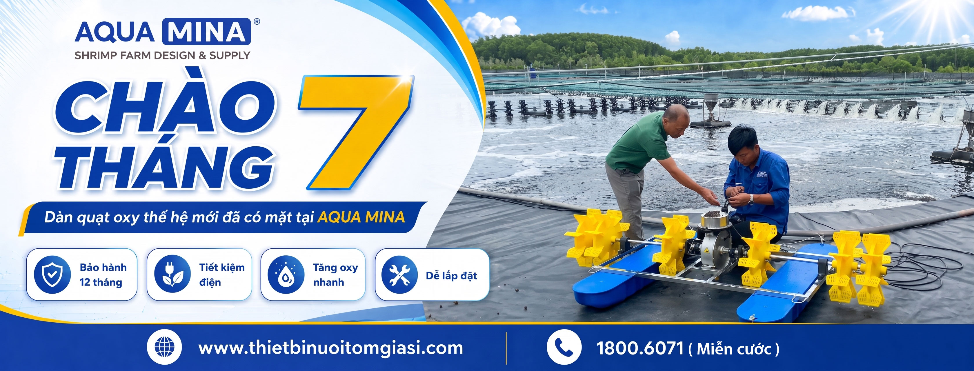 Dàn quạt oxy thế hệ mới tại Aqua Mina