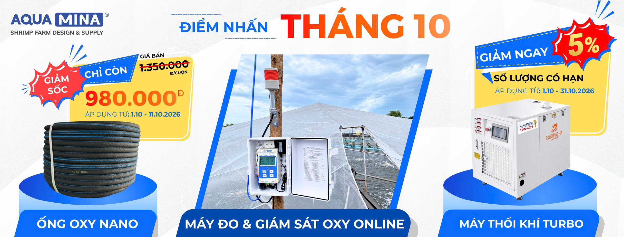 khuyến mãi tháng 10 aqua mina
