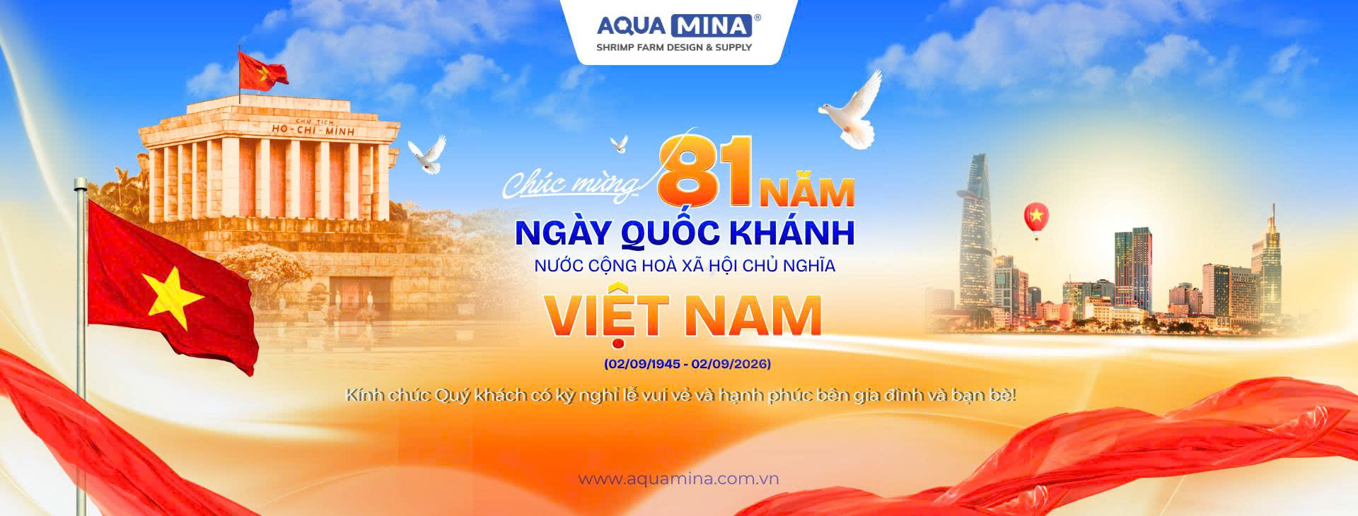 Nghỉ lễ quốc khánh 2/9 Aqua Mina