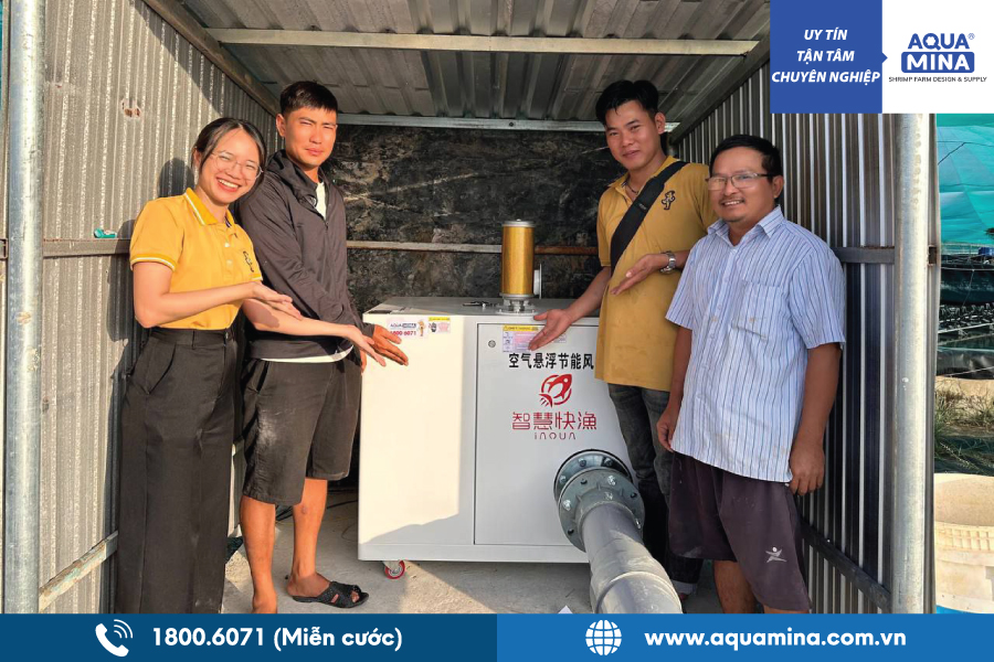 Máy thổi khí Turbo Thủy Sản 22kw & 15kw 35kpa | Hiệu Quả Vận Hành Thực Tế Tại Farm Khách Hàng Cùng Aqua Mina Tại Cà Mau