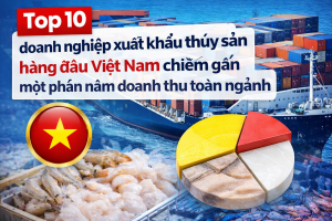 Top 10 doanh nghiệp xuất khẩu thủy sản hàng đầu Việt Nam chiếm gần một phần năm doanh thu toàn ngành