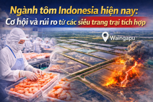 Ngành tôm Indonesia hiện nay: Cơ hội và rủi ro từ các siêu trang trại tích hợp